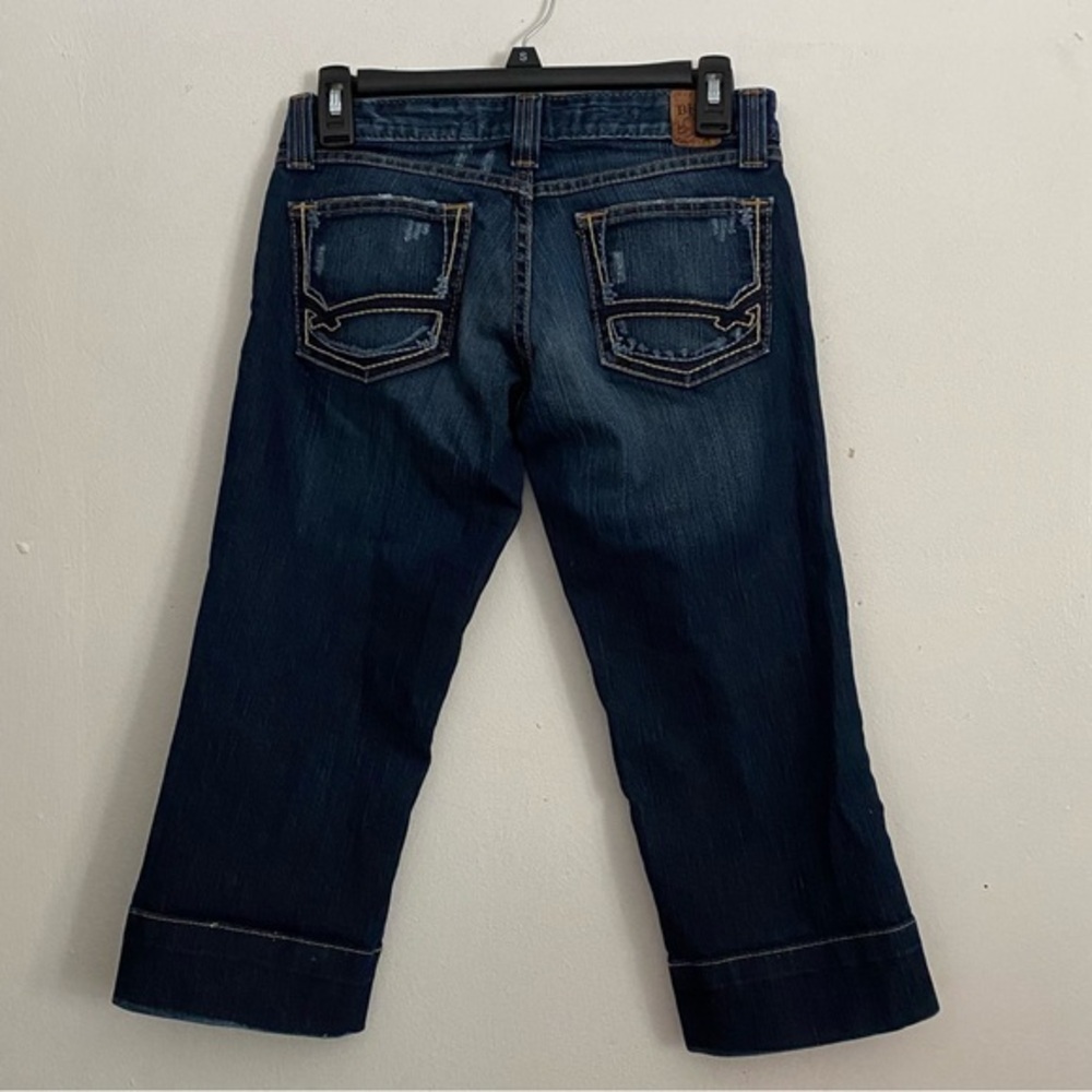 BKE Capris Shorts Women’s 26 Dark Wash Denim Rolled Cuffs Star Stretch - Picture 15 of 16